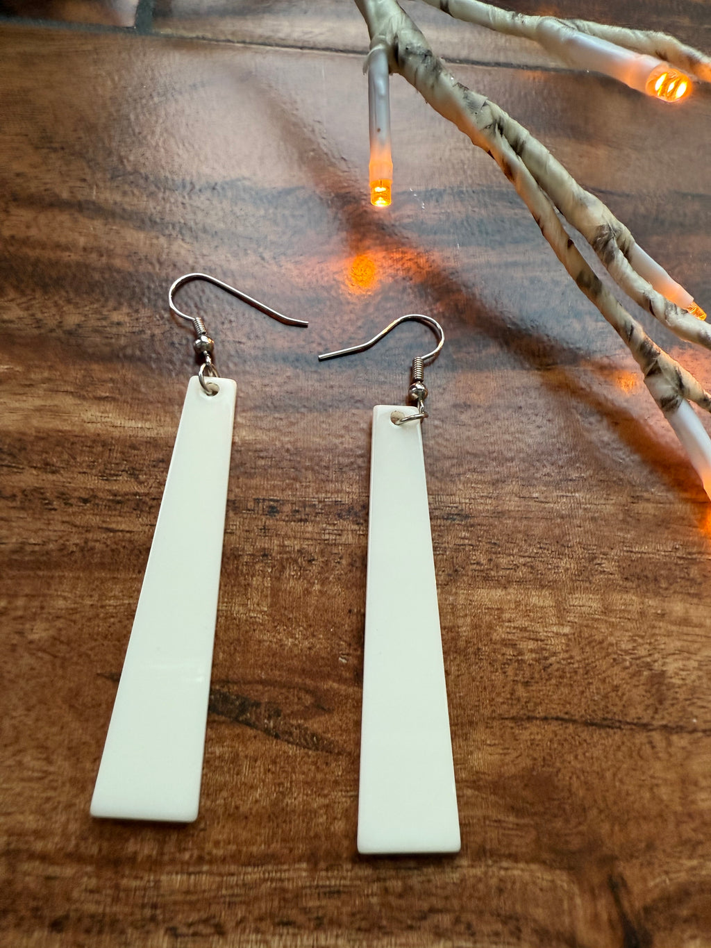 White Obelisk Earrings