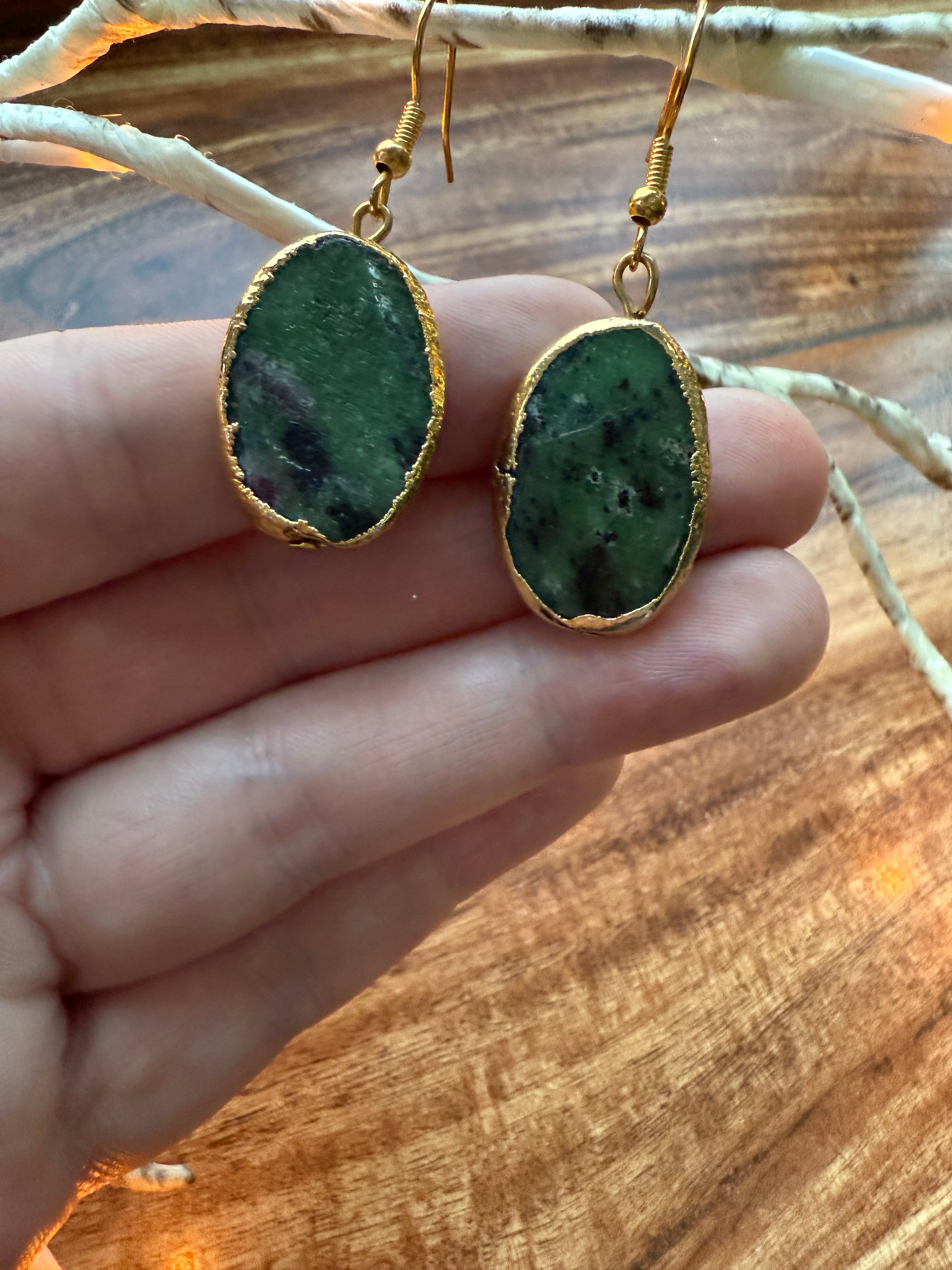 Green Agate Earrings
