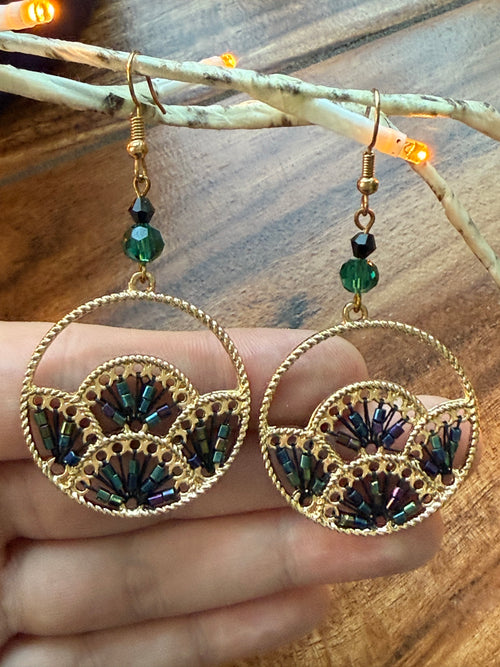 Black Beaded Earrings