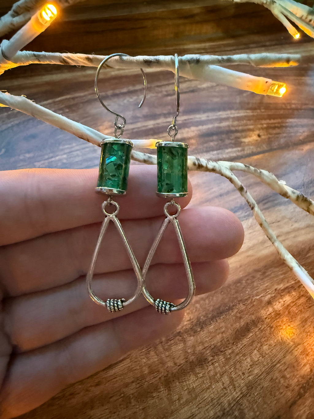 Sea Green Shell Earrings