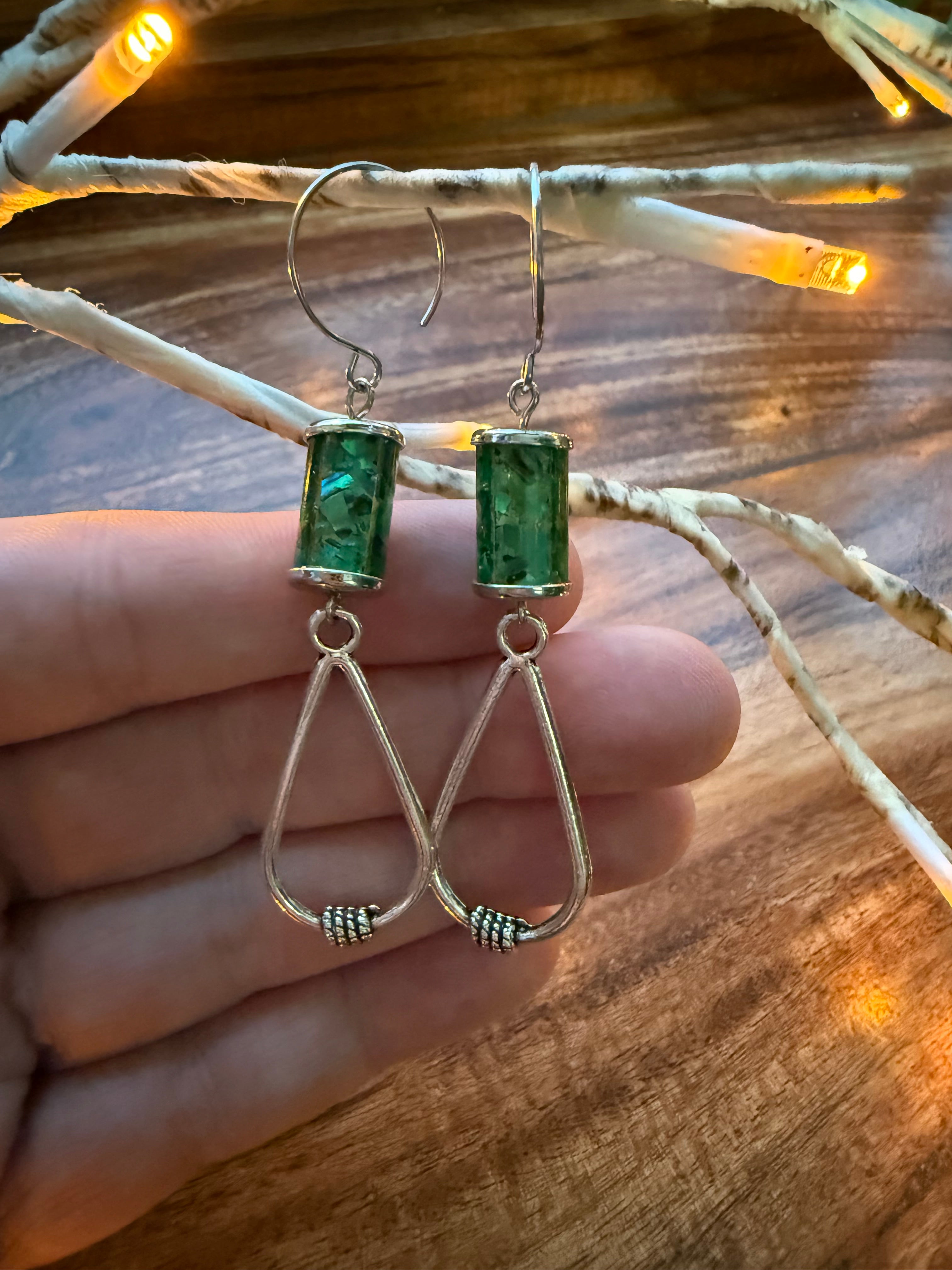 Sea Green Shell Earrings