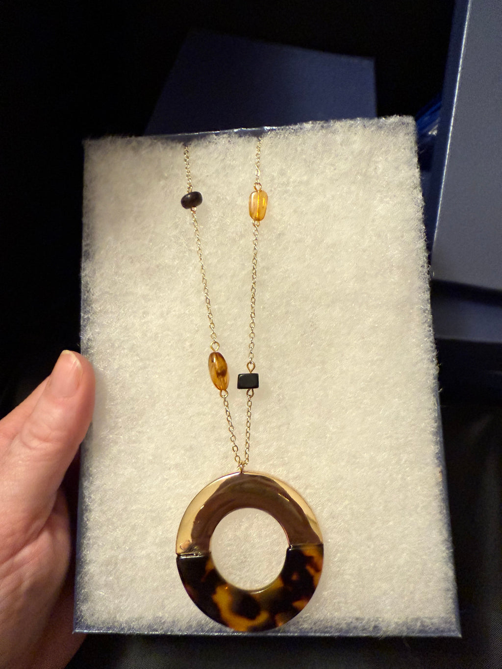 Tortoise Shell & Gold Necklace