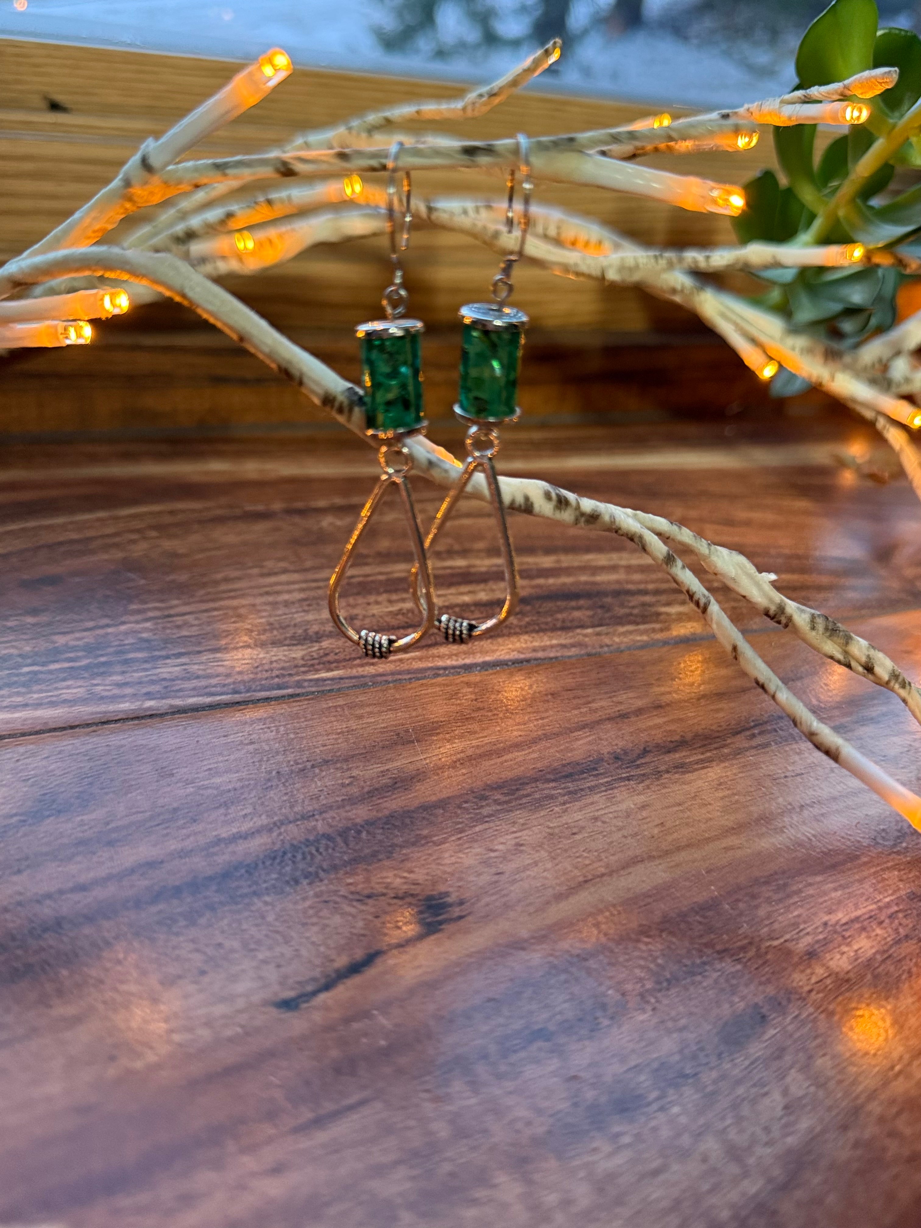 Sea Green Shell Earrings